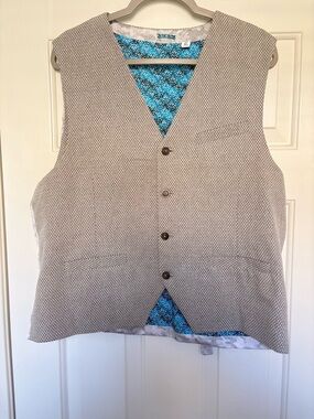Robert Graham Kerouac vest size xl cotton linen classic fit camouflage
